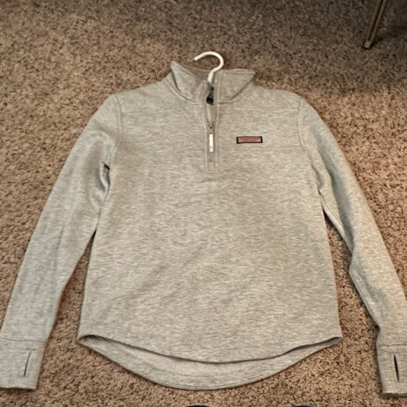 Vineyard Vines Tops - Vineyard Vines Gray Quarter-Zip Pullover Shep Shirt with Fleece Lining